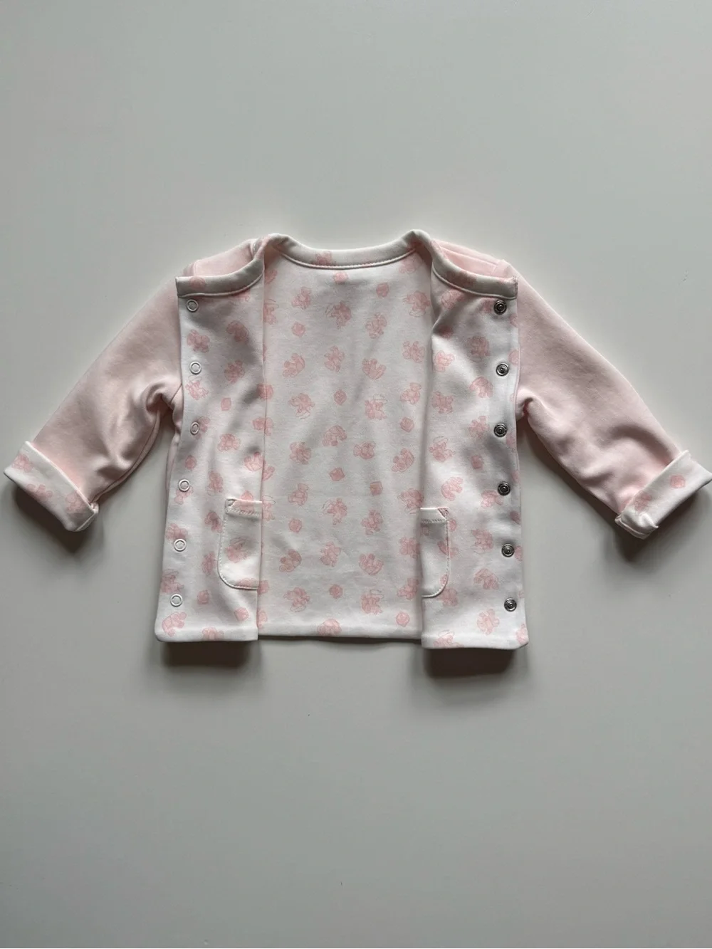 Ralph Lauren Baby Girl Pink Reversible Organic Cotton Jacket - Size 6-9M